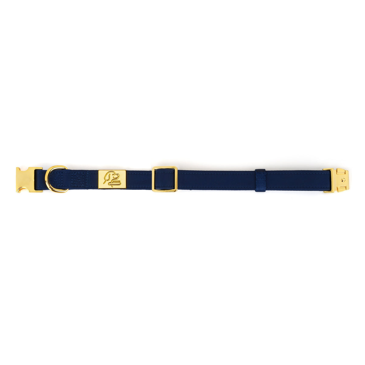 Full adjustable length of the TidyTails navy comfort collar