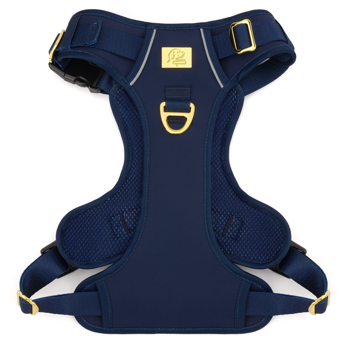 Reverse view of the TidyTails navy no-pull harness